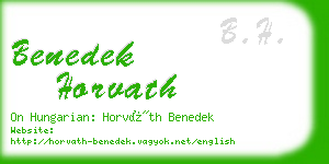 benedek horvath business card